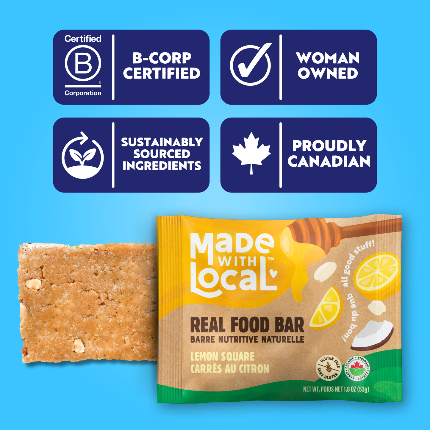Lemon Square | Organic Real Food Bar: 53g