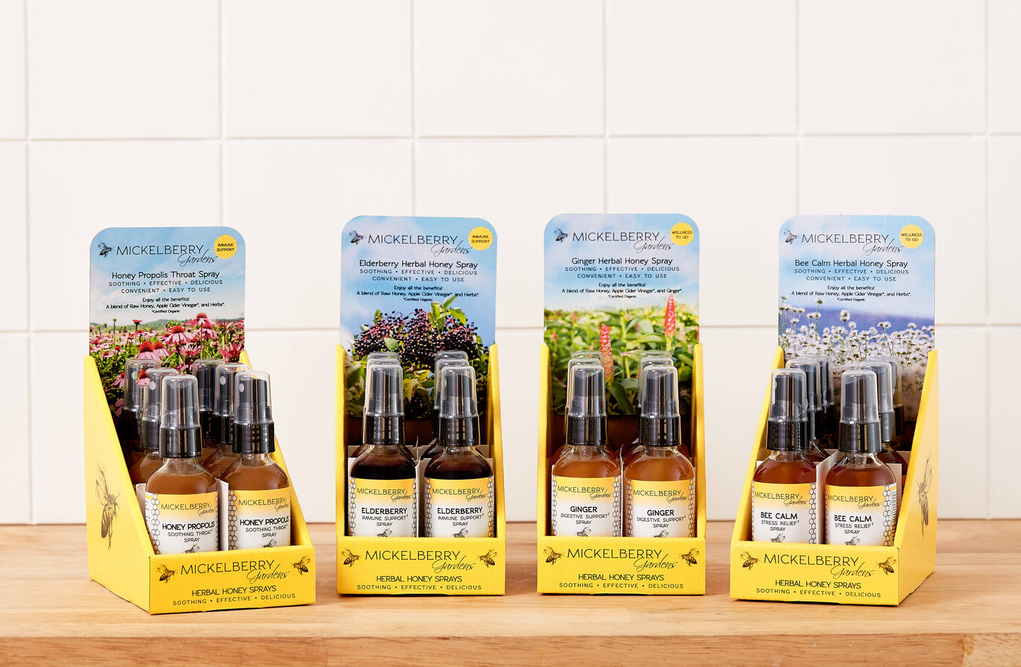Herbal Honey Spray Display (Pack of 6): Ginger Digestive Support Spray