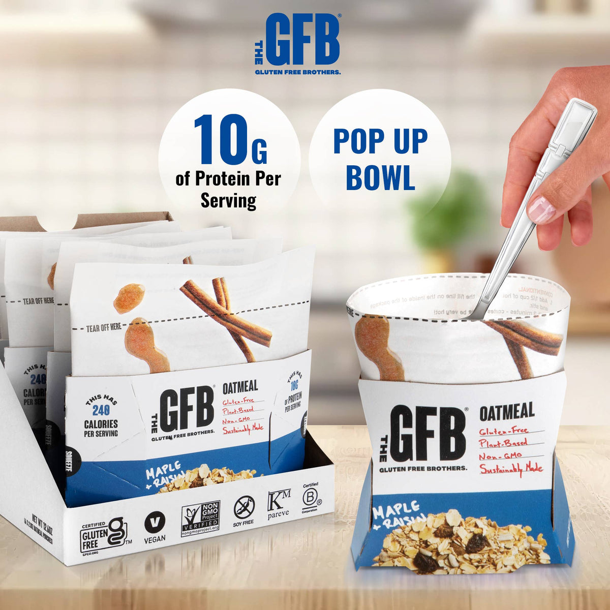 Maple Raisin Protein Oatmeal Pop-Up Cup