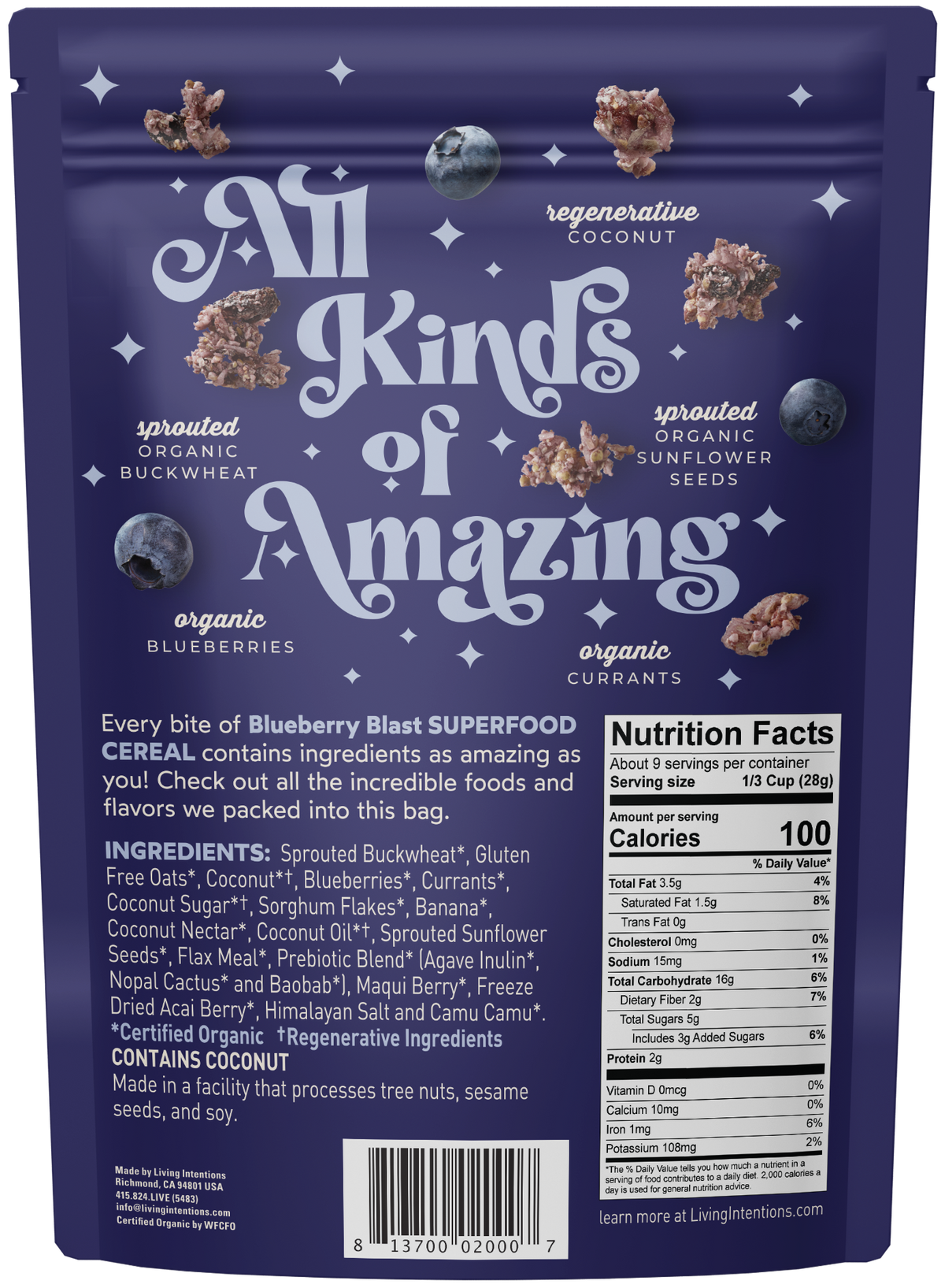 9oz Superfood Cereal - Blueberry Blast