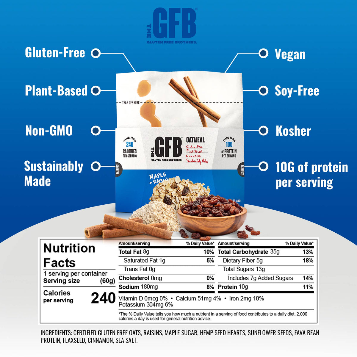 Maple Raisin Protein Oatmeal Pop-Up Cup