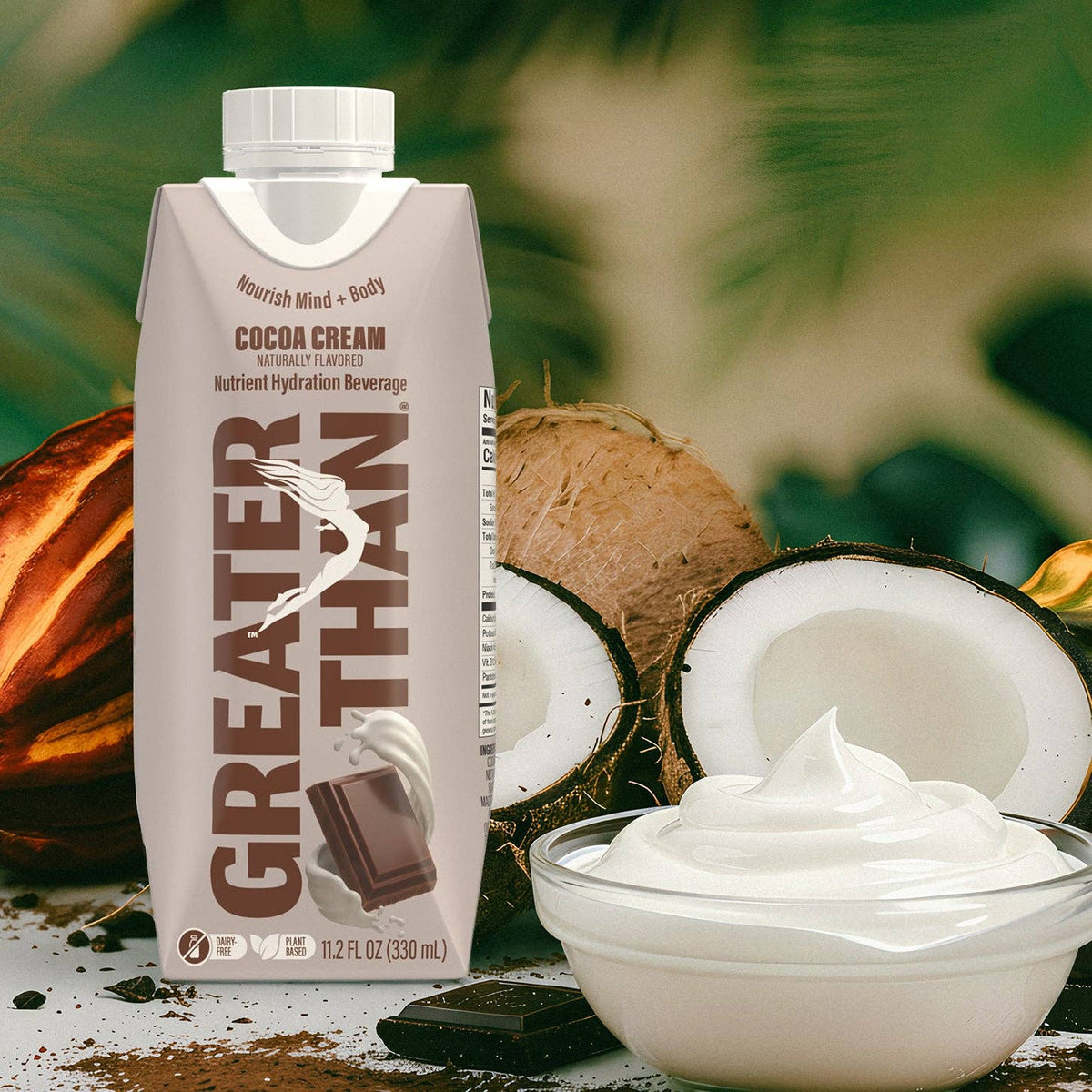 Cocoa Cream: Dairy-Free Coconut Water Beverage with Electrolytes and Vitamins (11.2 oz Tetra Paks): 12-pack