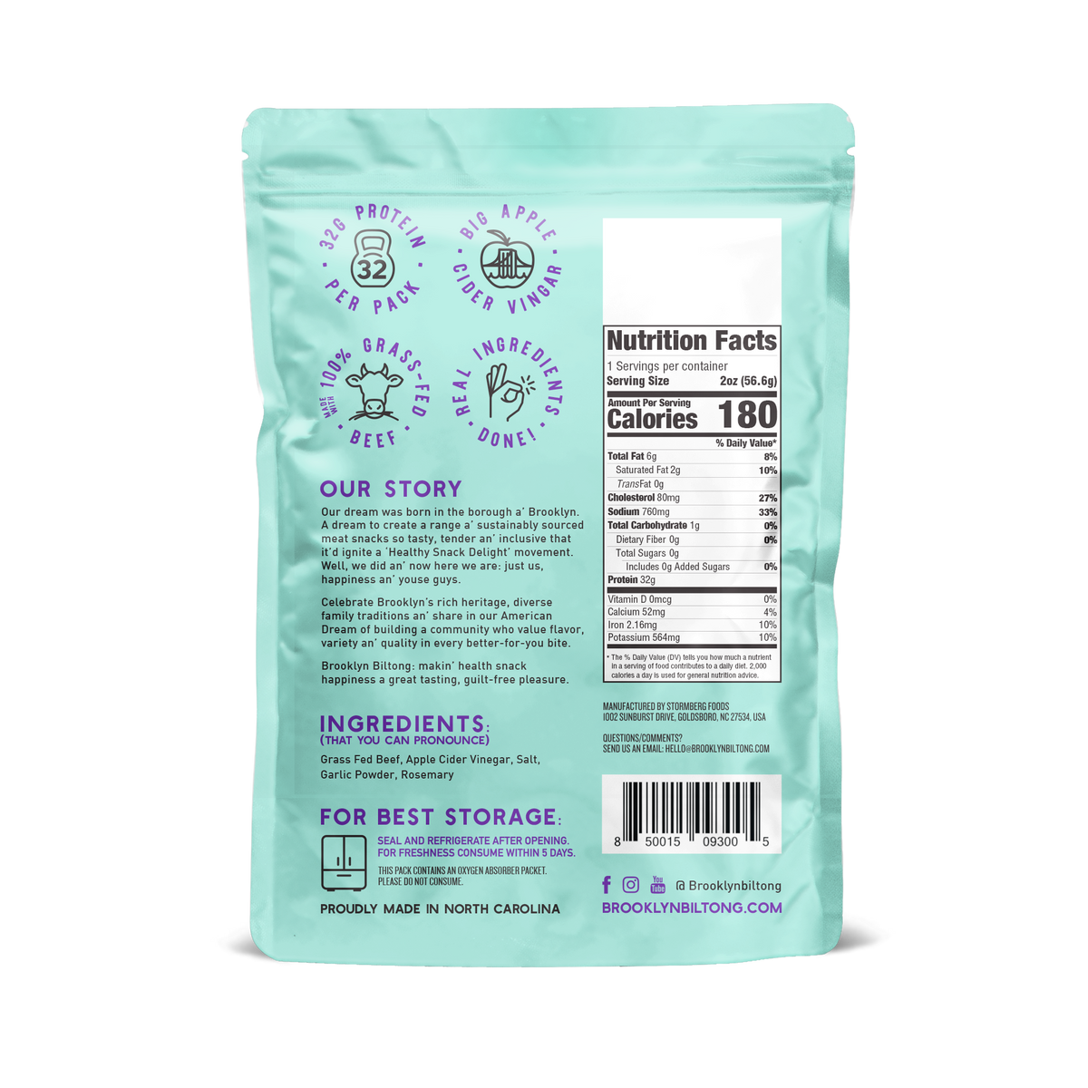 2oz Grass Fed Biltong Naked Tender Steak Slices Garlic: 2 oz