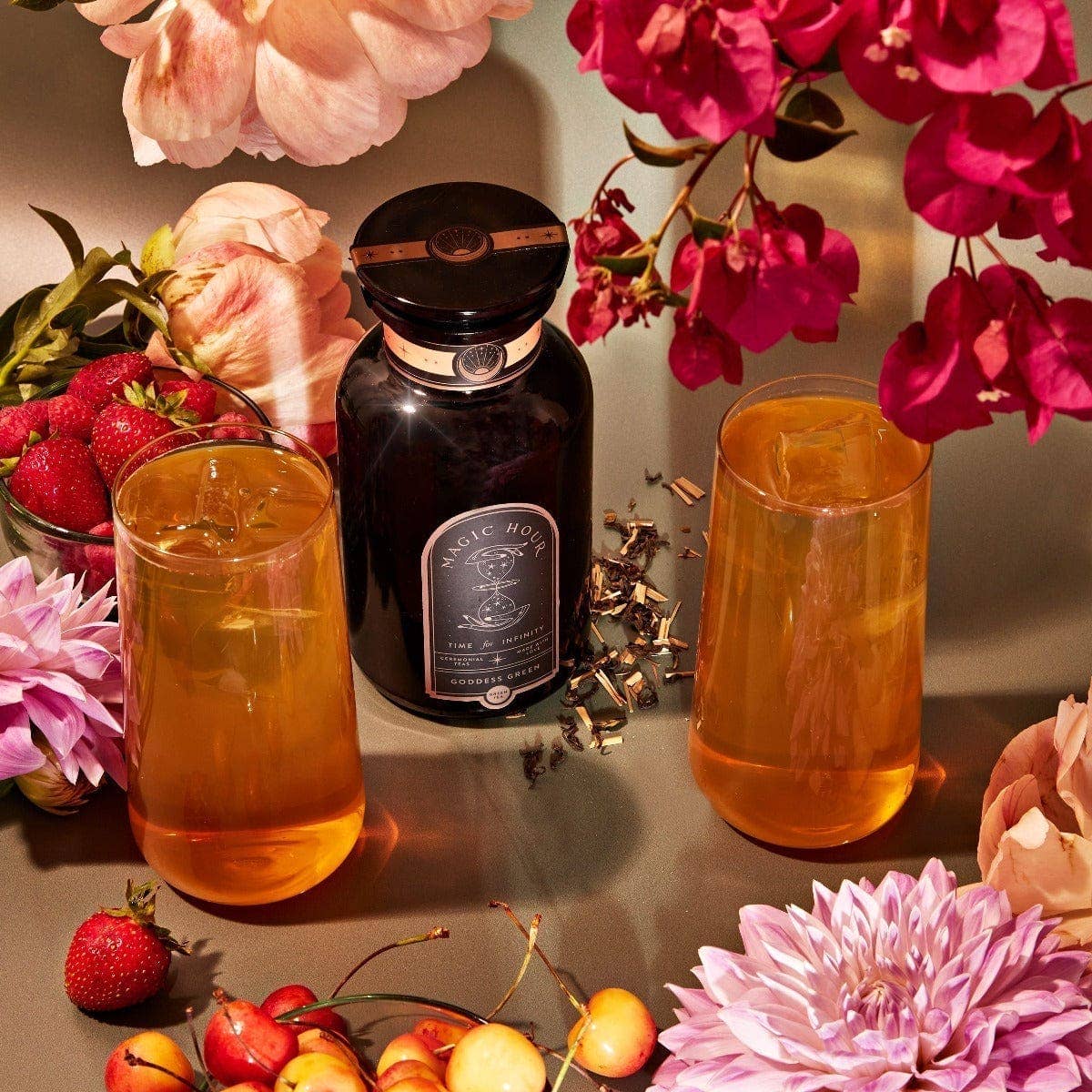 Goddess Green Tea: 6oz Violet Glass Apothecary Jar