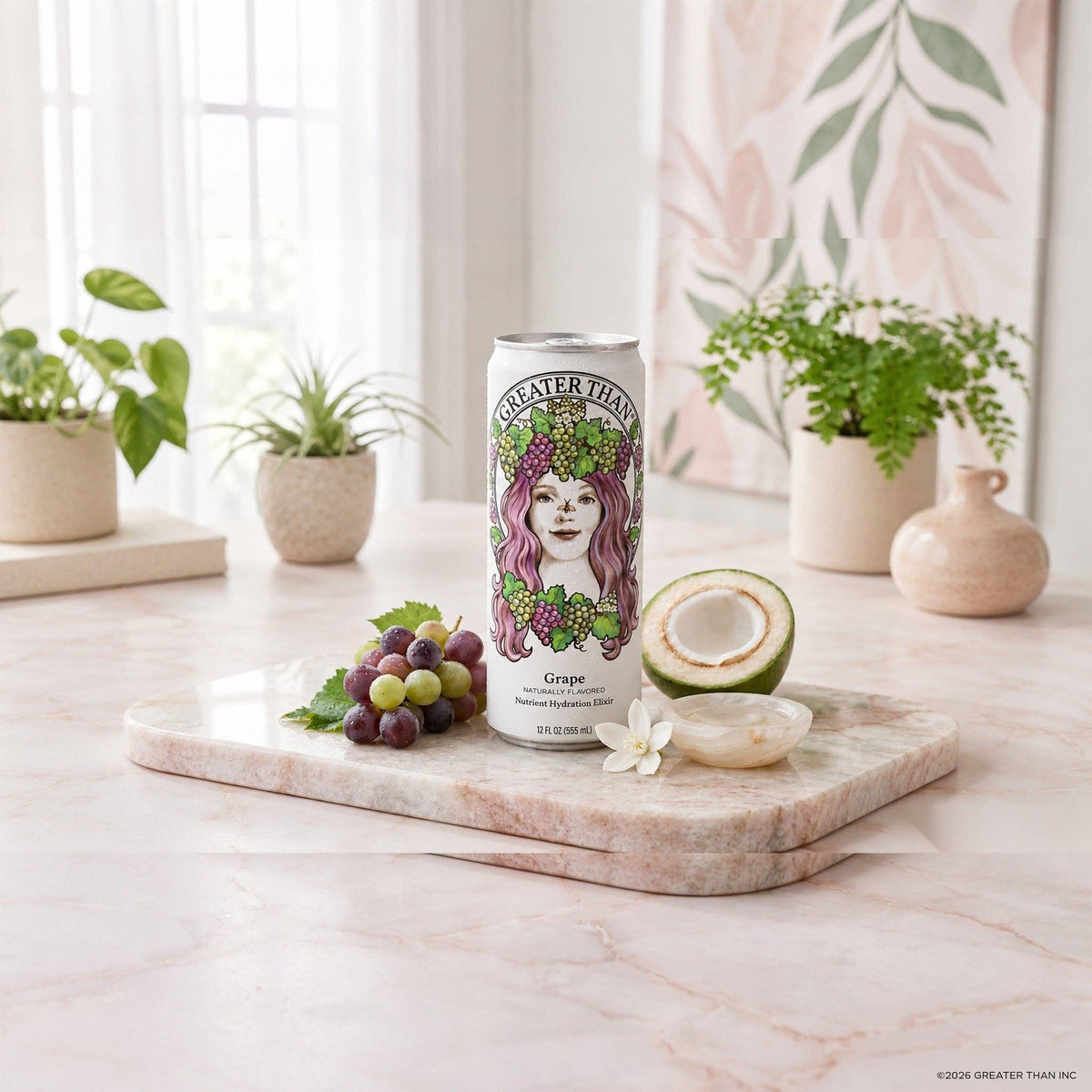 Grape: Coconut Water and Real Fruit Juice with Electrolytes, Vitamins and Fiber: 12-pack
