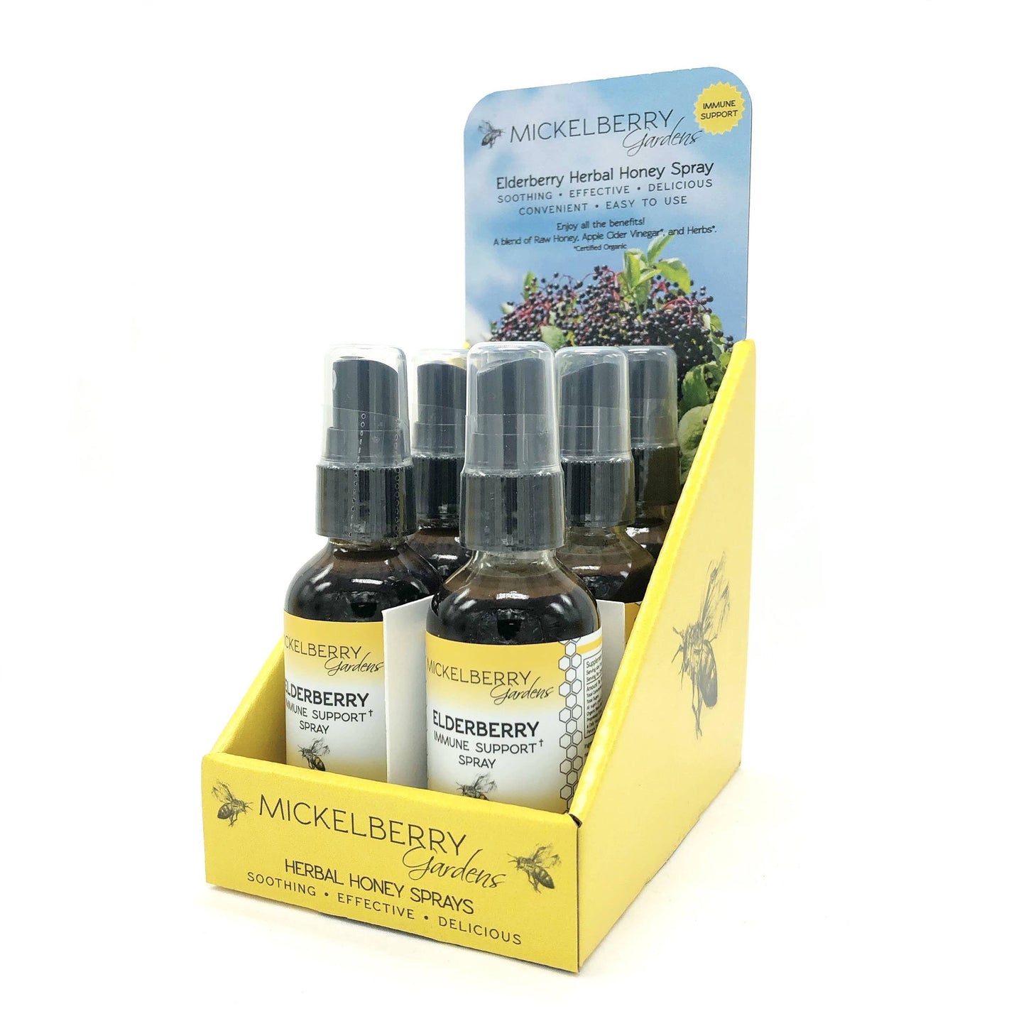 Herbal Honey Spray Display (Pack of 6): Bee Calm Stress Relief Spray