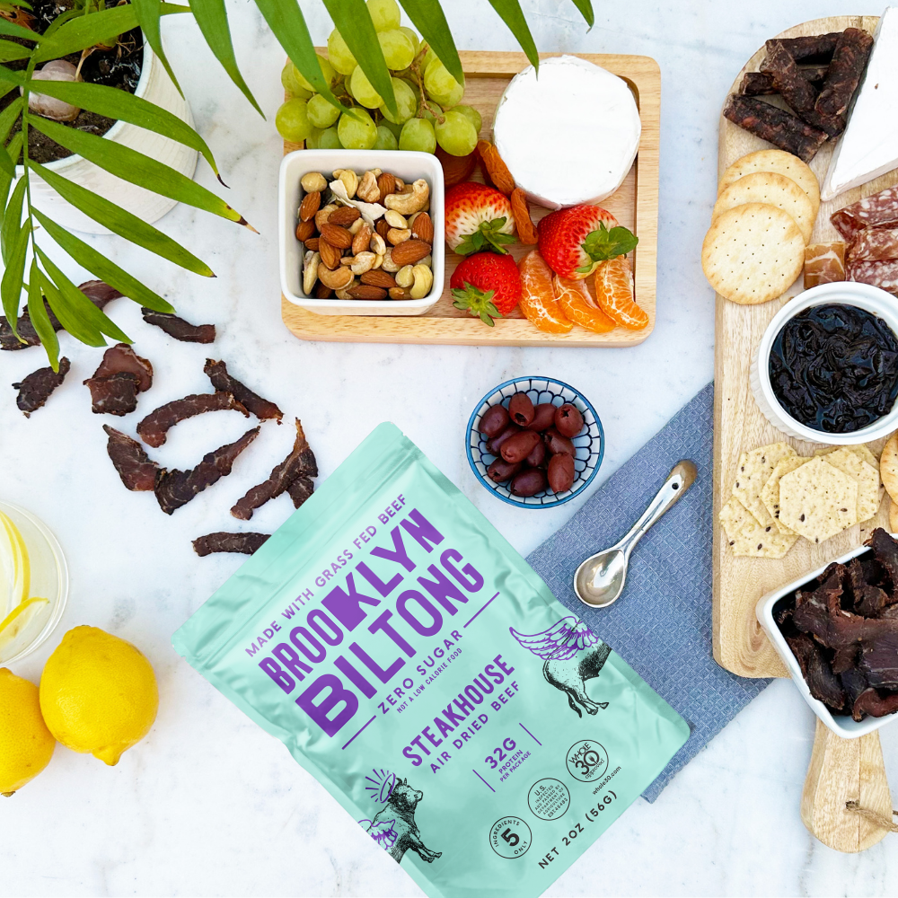 2oz Grass Fed Biltong Naked Tender Steak Slices Garlic: 2 oz