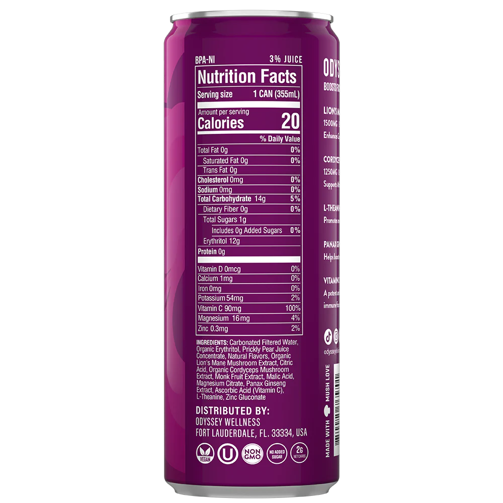 Odyssey Elixir - Prickly Pear Revive Sparkling Mood & Hydration Drink