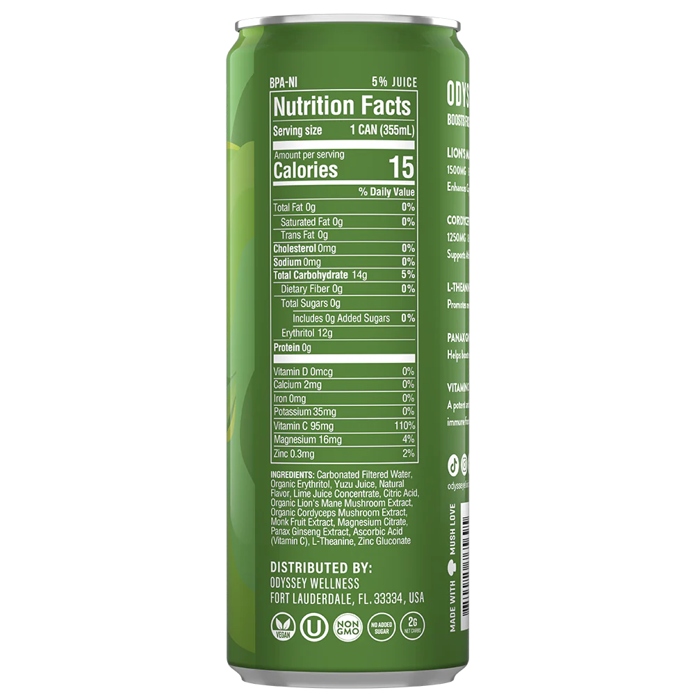 Odyssey Elixir - Yuzu Lime Revive Sparkling Mood & Hydration Drink