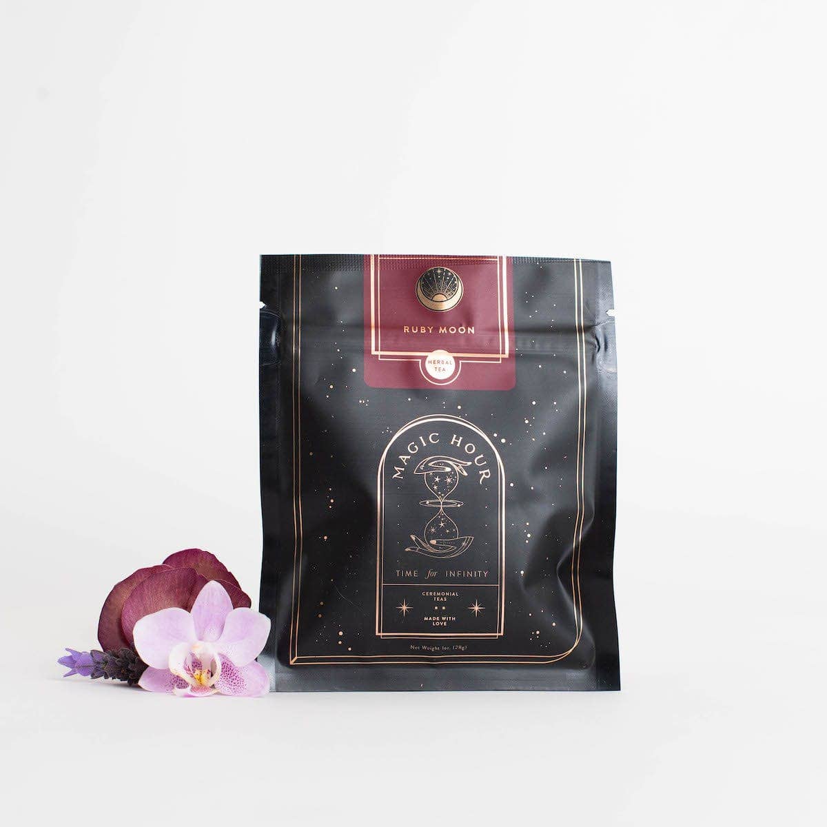 Ruby Moon™: Hibiscus Elderberry Tea: 6 oz Violet Apothecary Jar filled with Tea ( 75+ Cups)