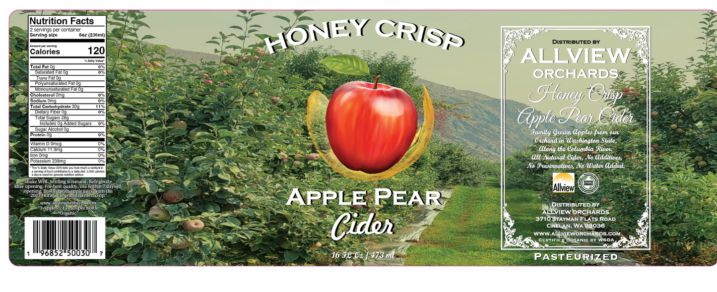 SALE Honey Crisp Apple Pear Cider (12 bottle - Case)16oz