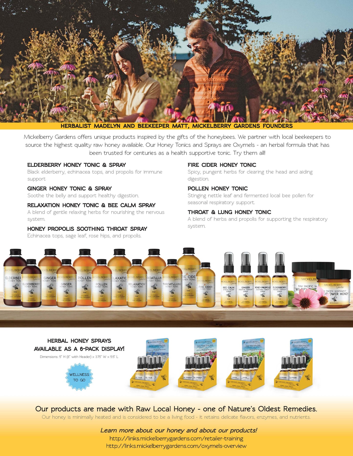 Herbal Honey Spray Display (Pack of 6): Bee Calm Stress Relief Spray